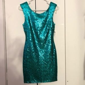 NWT Green Sequined Bodycon Dress